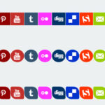 CSS3 Responsive Flat Sosyal Medya İkonları