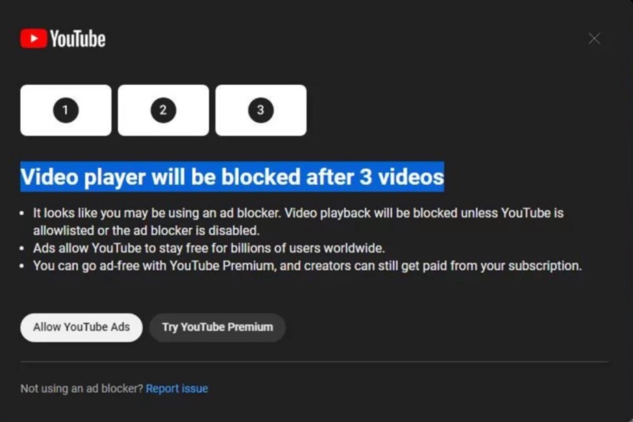 youtube reklam engelleyici yasağı