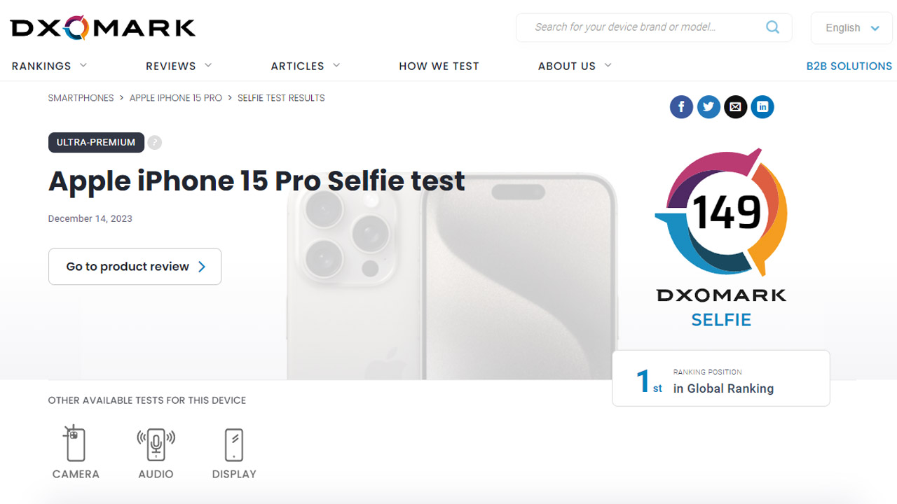 iPhone 15 Pro selfie kamerası testi