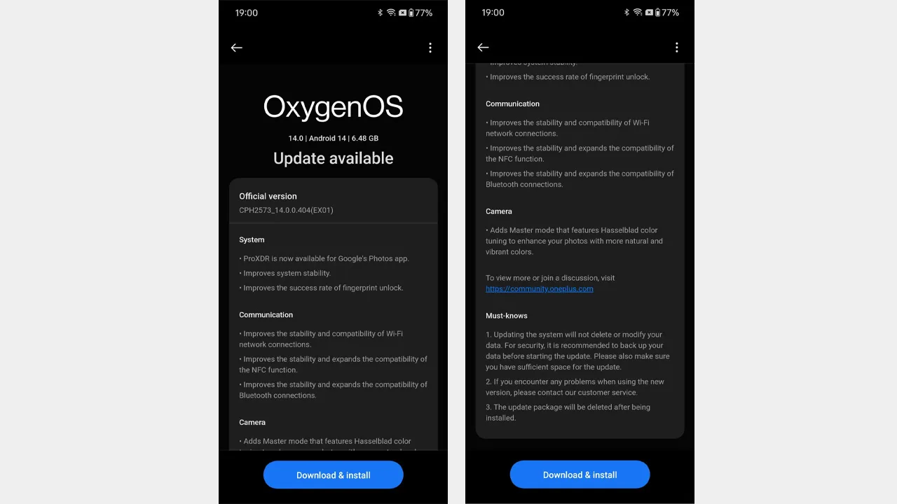 OnePlus 12 yeni OxygenOS güncellemesi
