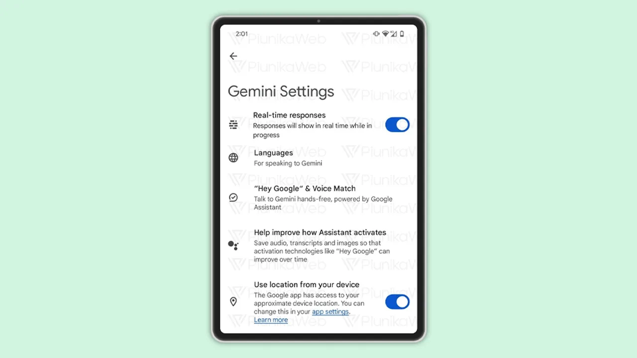 Google Gemini Android gerçek zamanlı yanıtlar