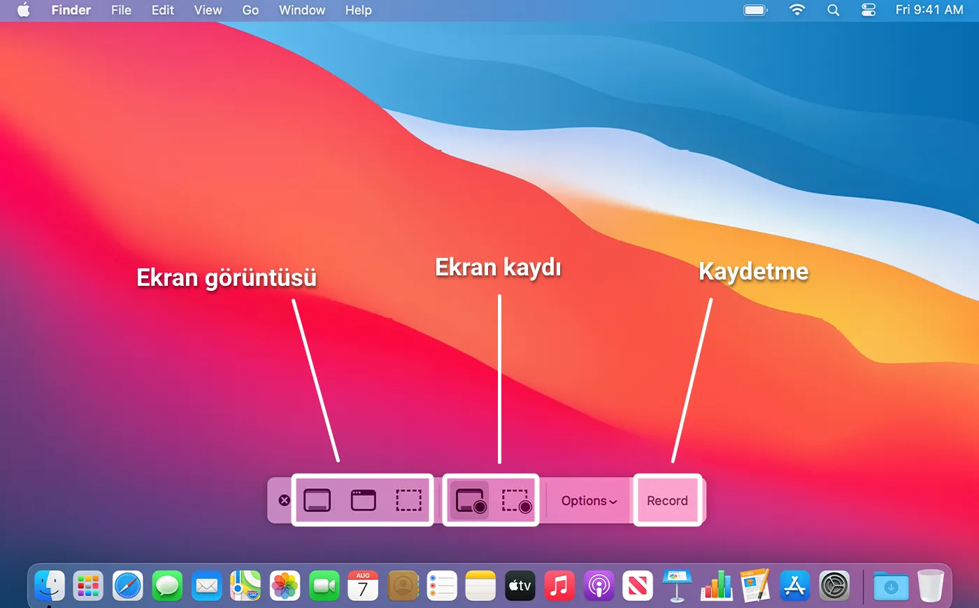 Mac ekran resmi uygulaması