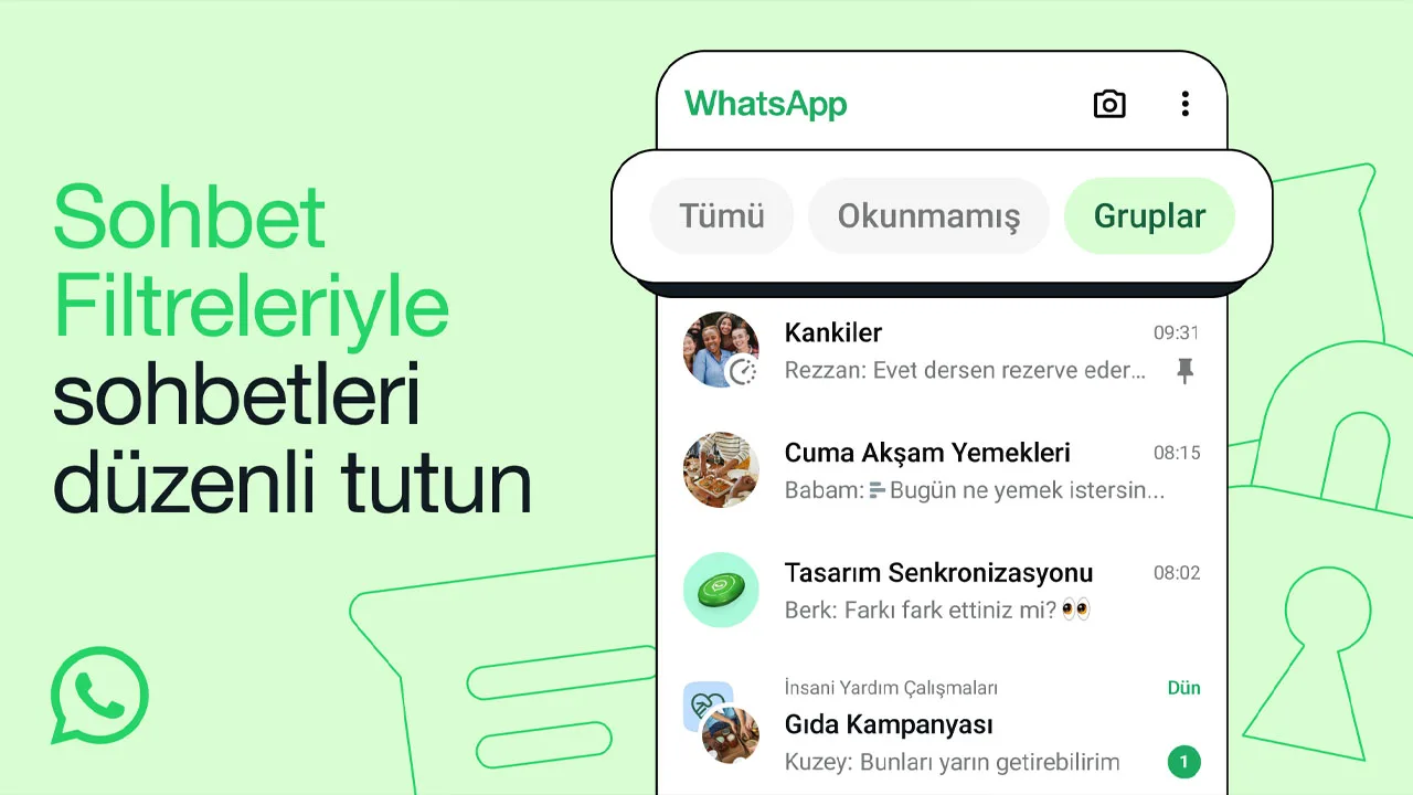 WhatsApp sohbet filtreleme özelliği