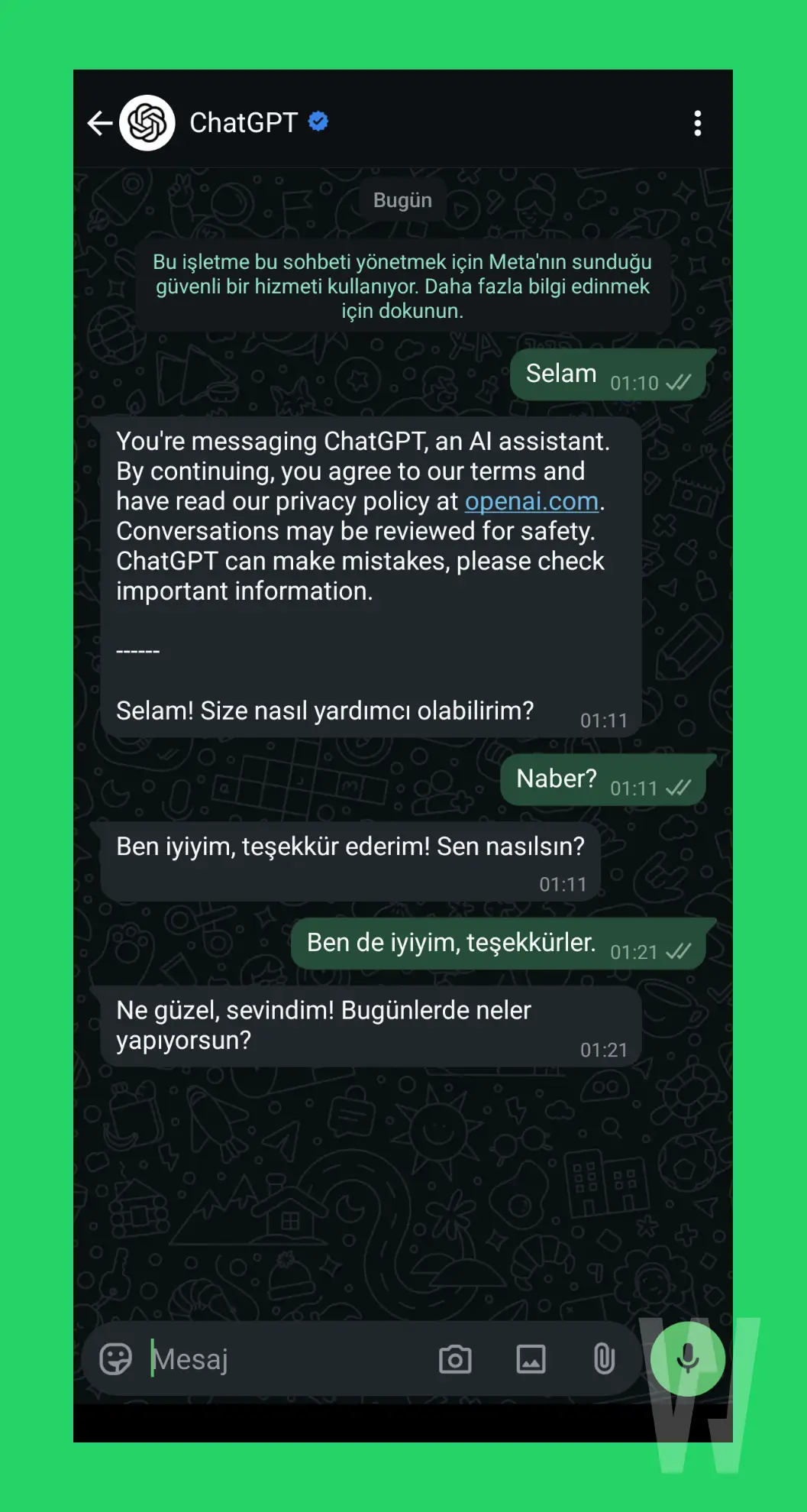 WhatsApp ChatGPT Kullanma - WhatsApp'ta ChatGPT nasıl kullanılır?