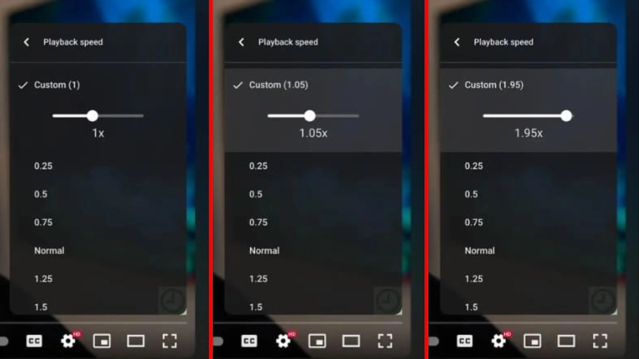 YouTube yeni oynatma hızı seçenekleri