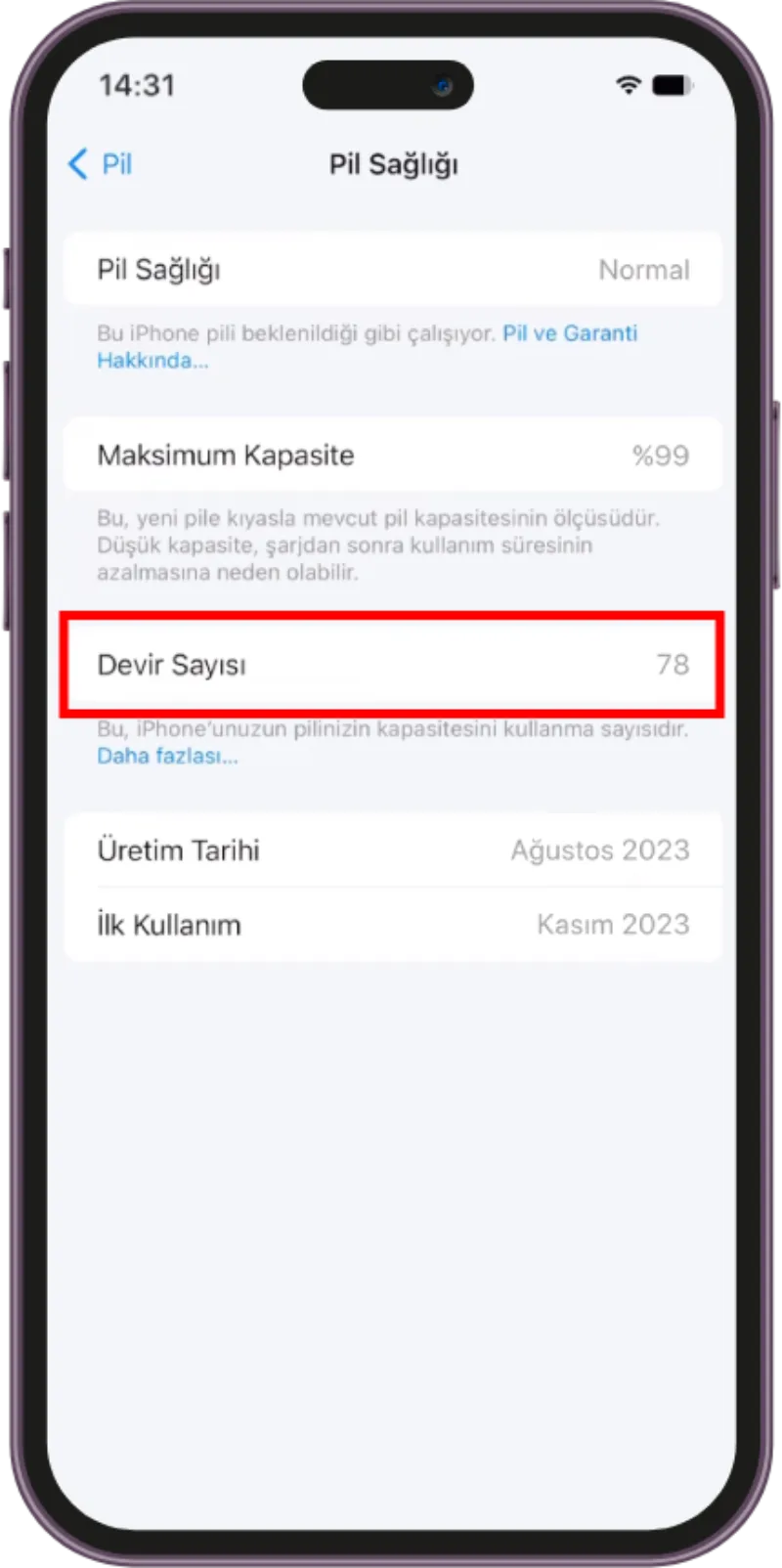 iPhone devir sayısı