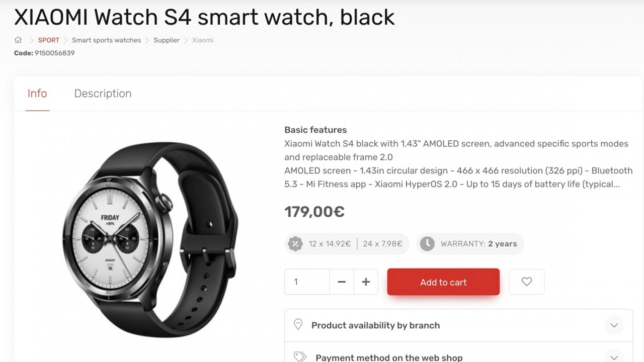 Xiaomi Watch S4 fiyatı ve özellikleri