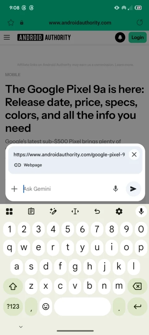 Samsung Internet Google Gemini entegrasyonu