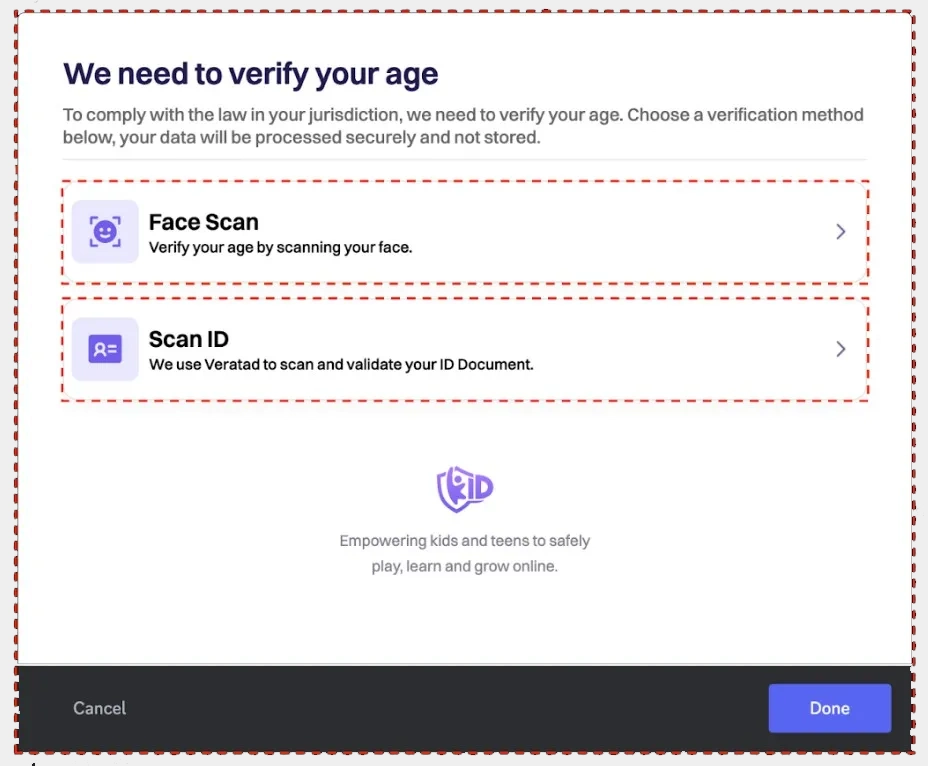 Discord yaş doğrulaması için yüz tarama sistemi