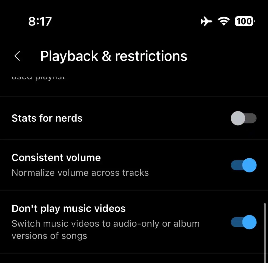YouTube Music tutarlı ses özelliği