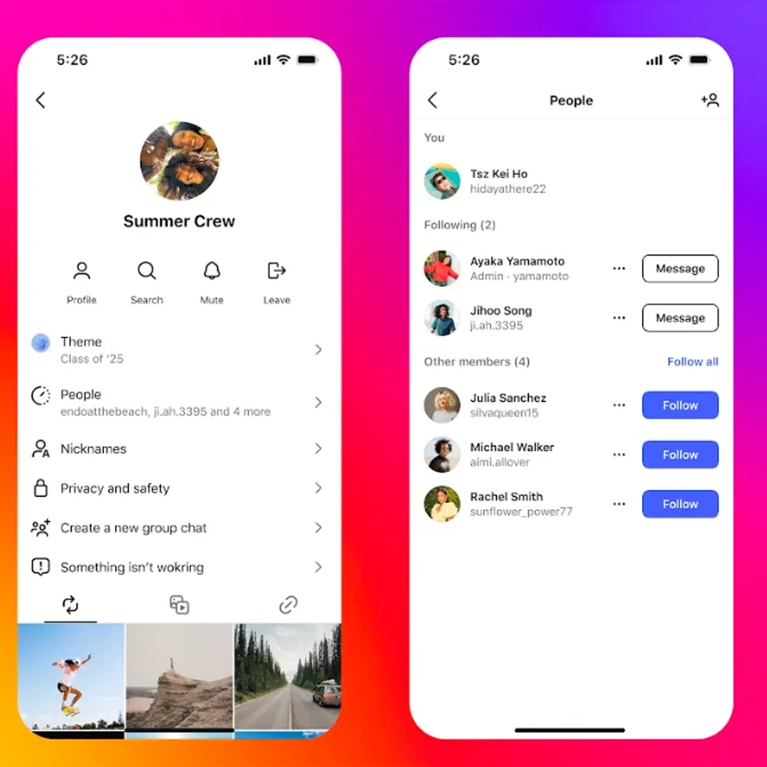 Instagram DM grup sohbetleri için gelen yeni özellik