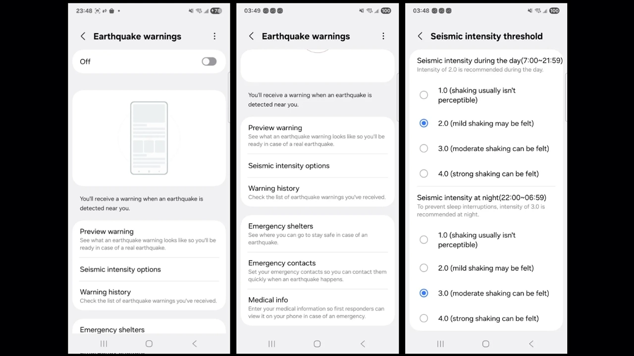 Samsung deprem uyarı sistemi