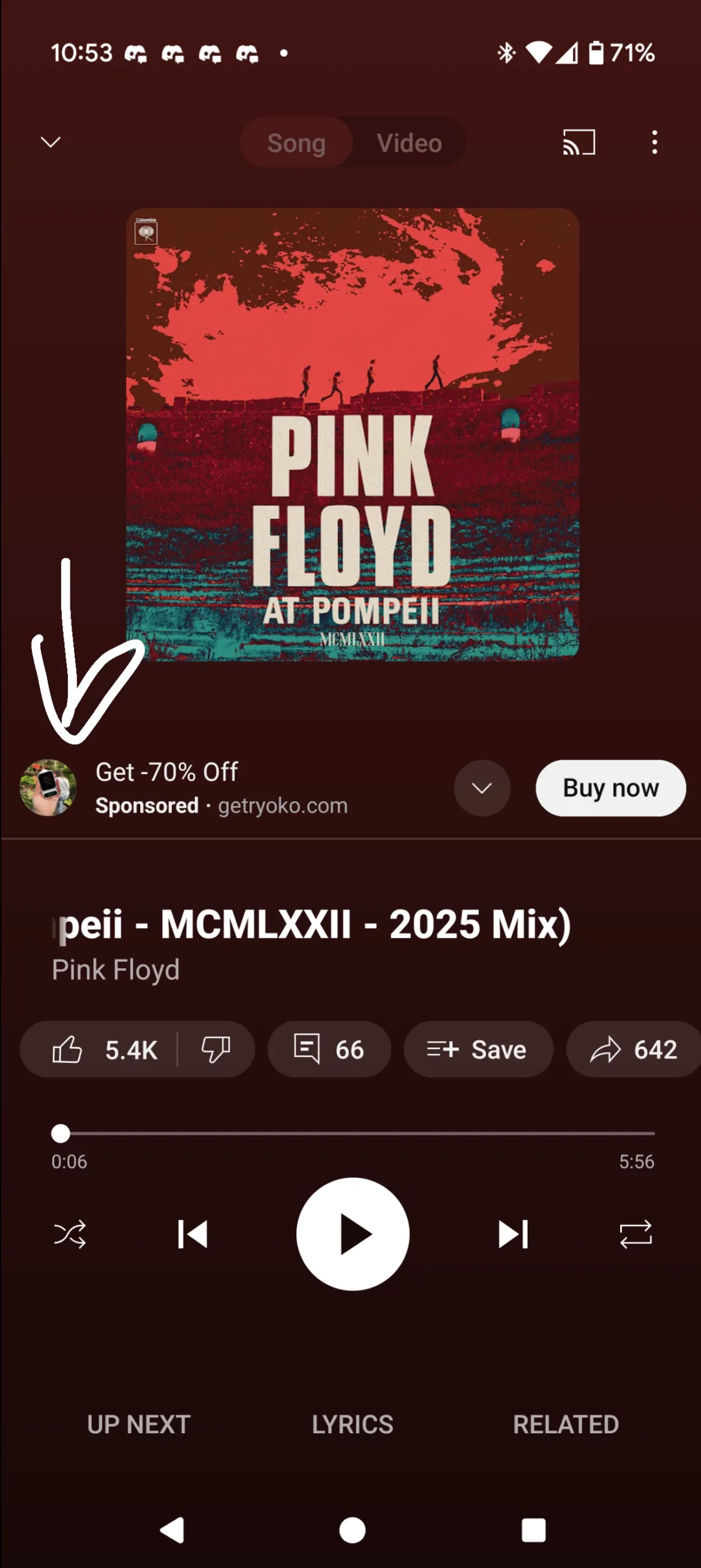 YouTube Music banner reklam
