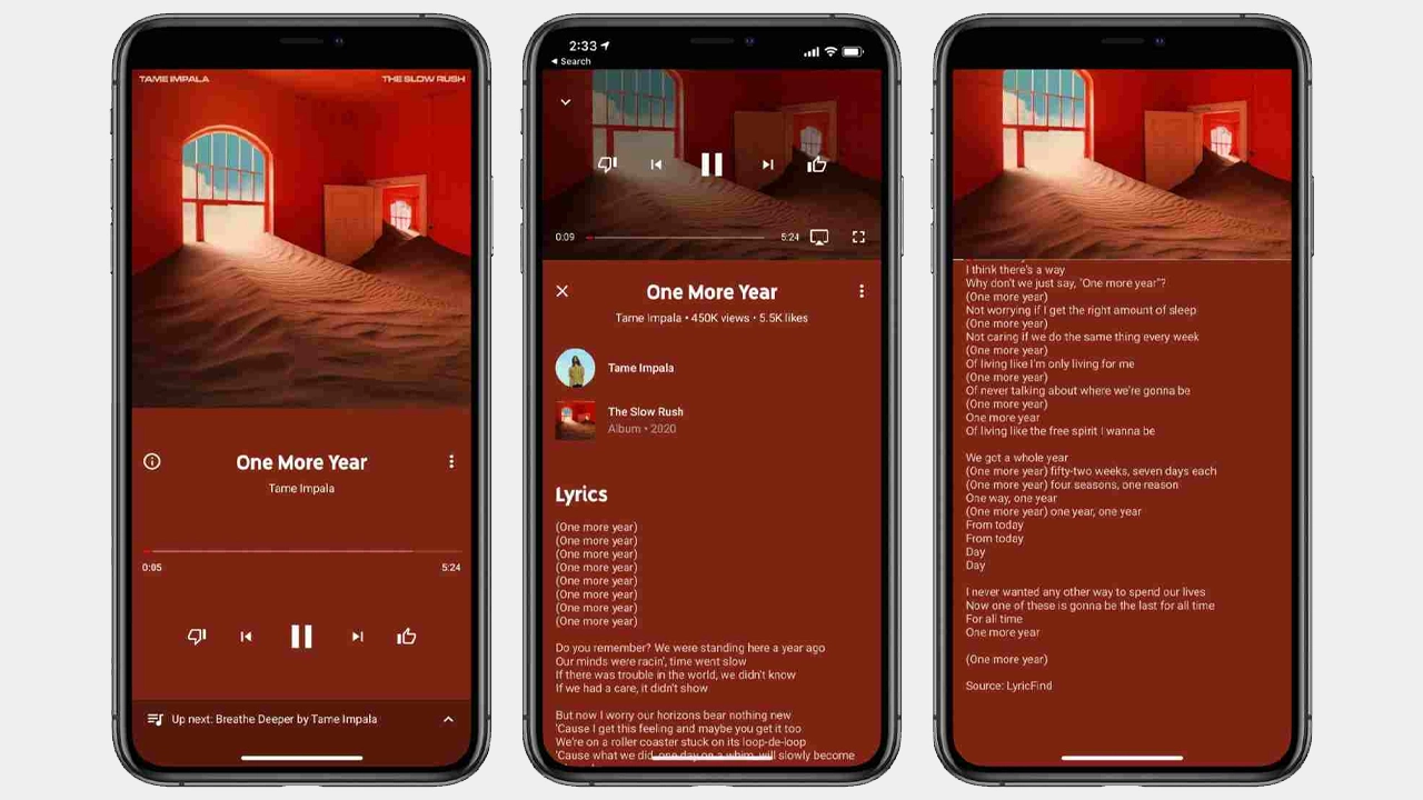 YouTube Music offline şarkı sözü