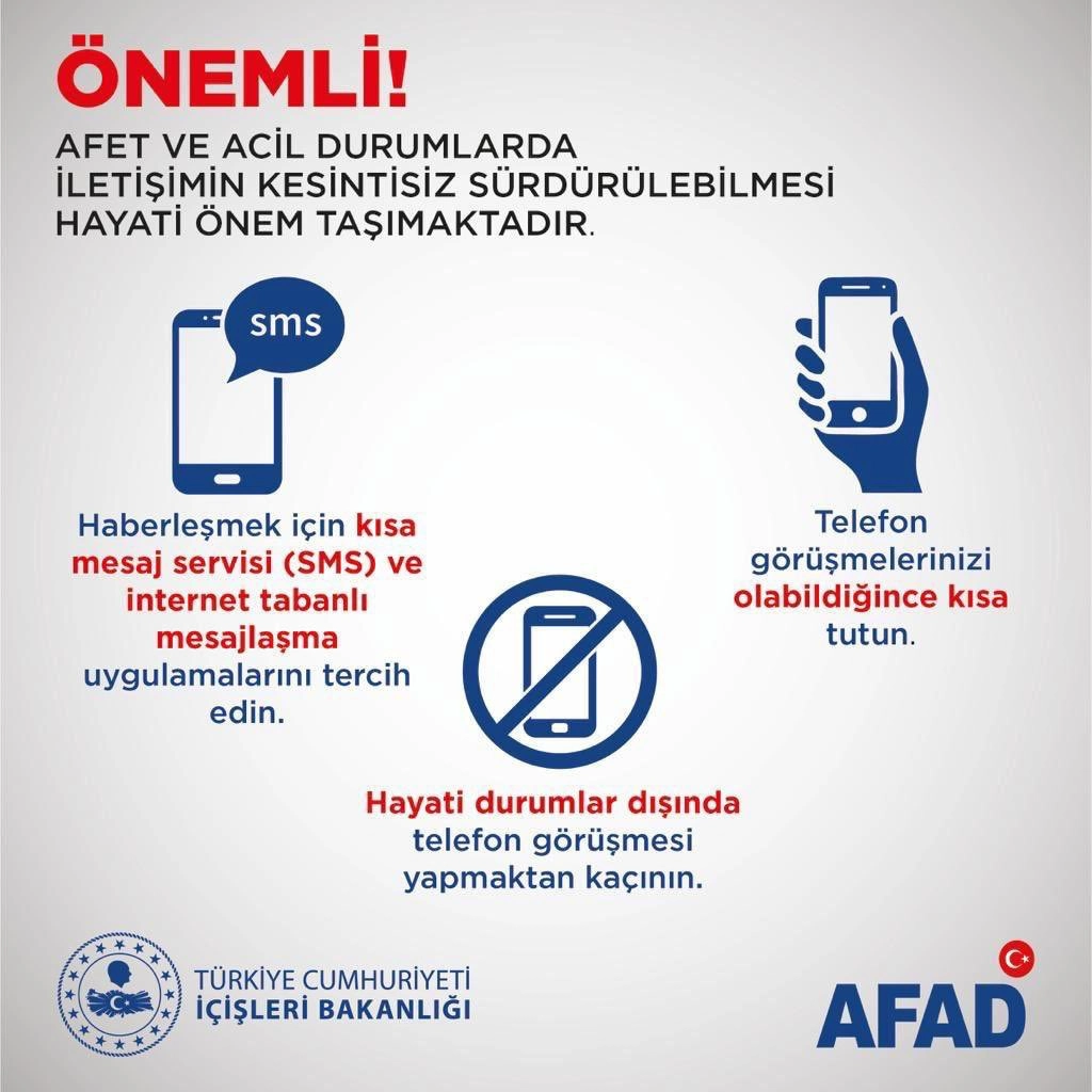 AFAD acil durumlarda iletişim önerileri