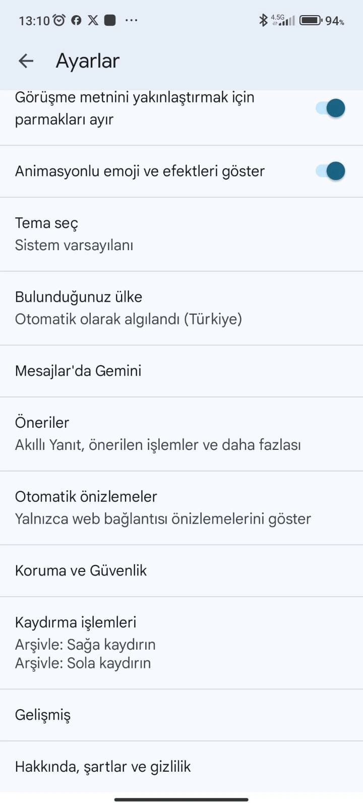 Google Mesajlar hassas içerik uyarısı özelliği