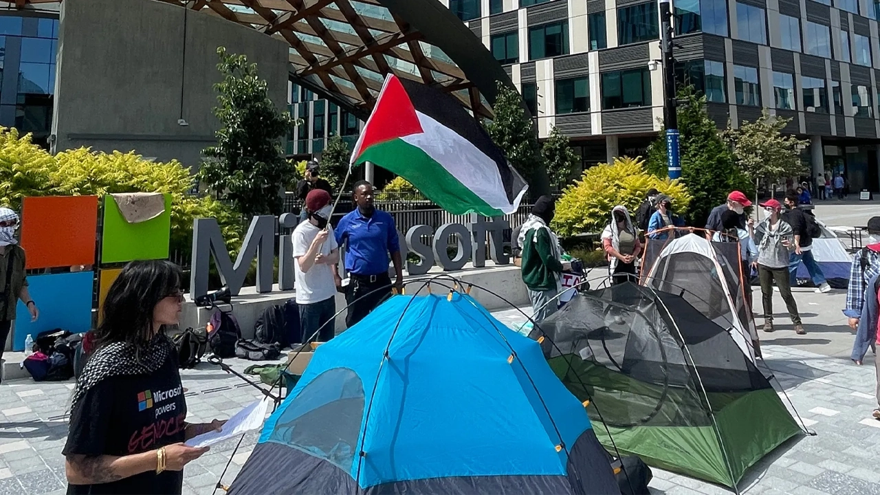 Microsoft Filistin-İsrail protestosu