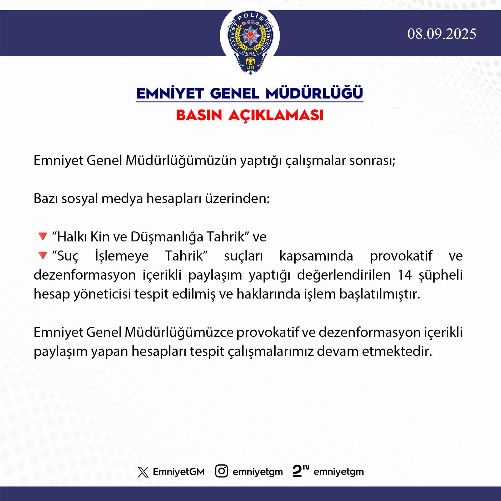 EGM basın açıklaması