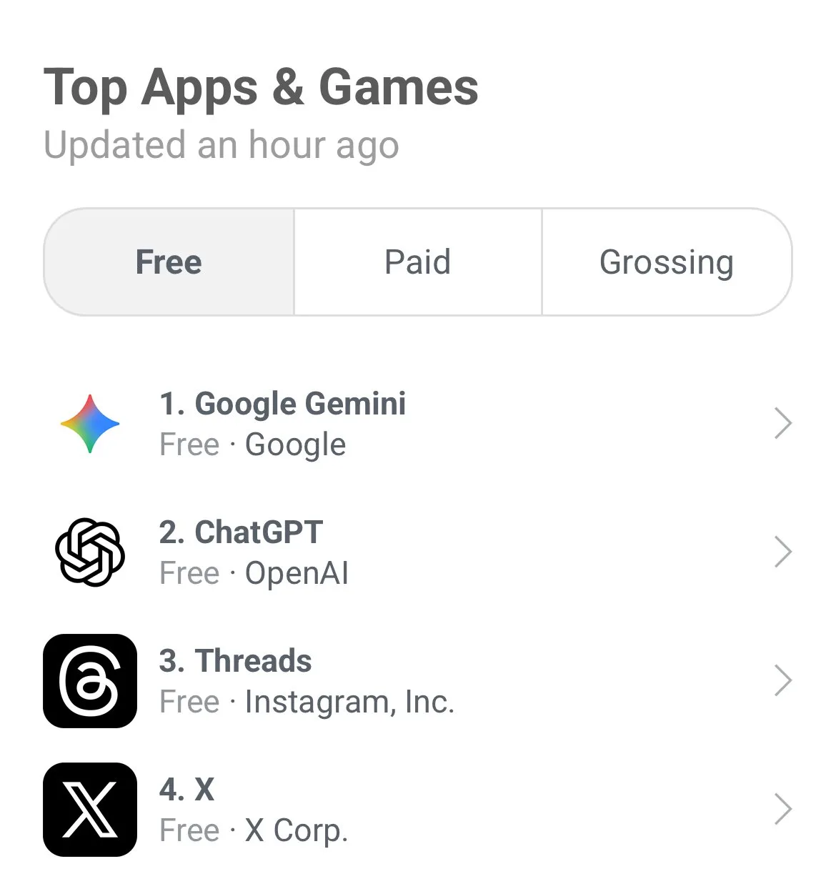 Google Gemini App Store