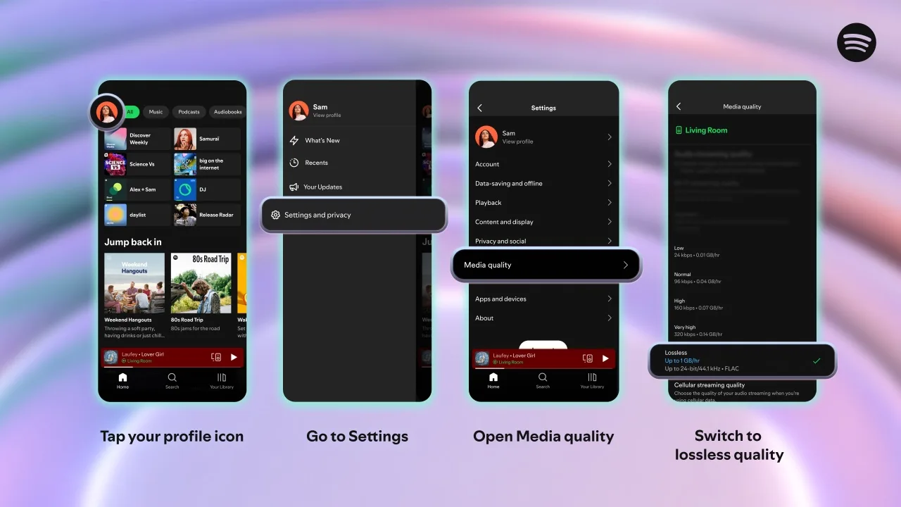 Spotify kayıpsız ses