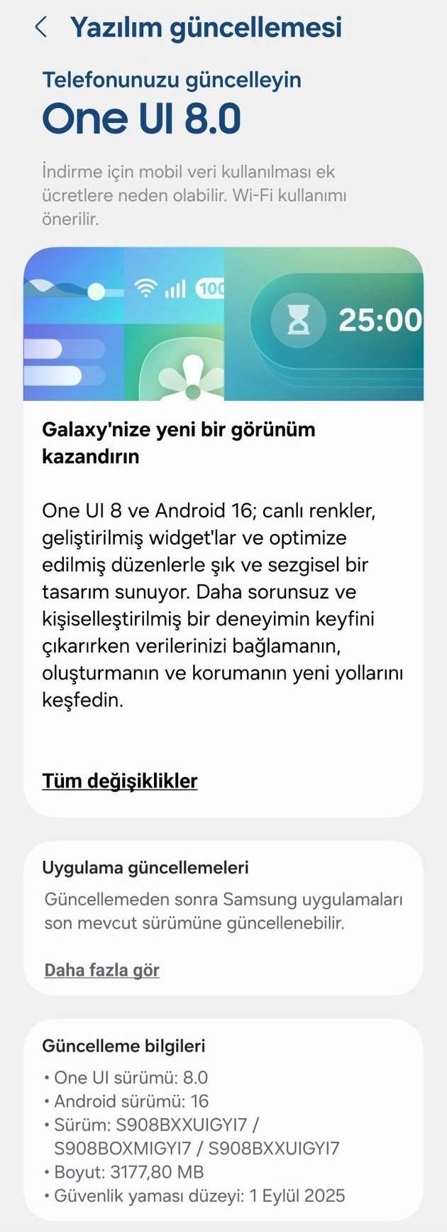Samsung Galaxy S22 güncelleme