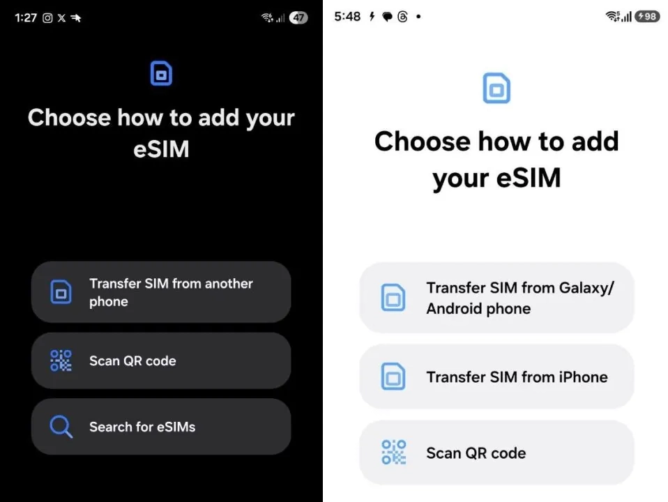 One UI 8.5 eSIM aktarma