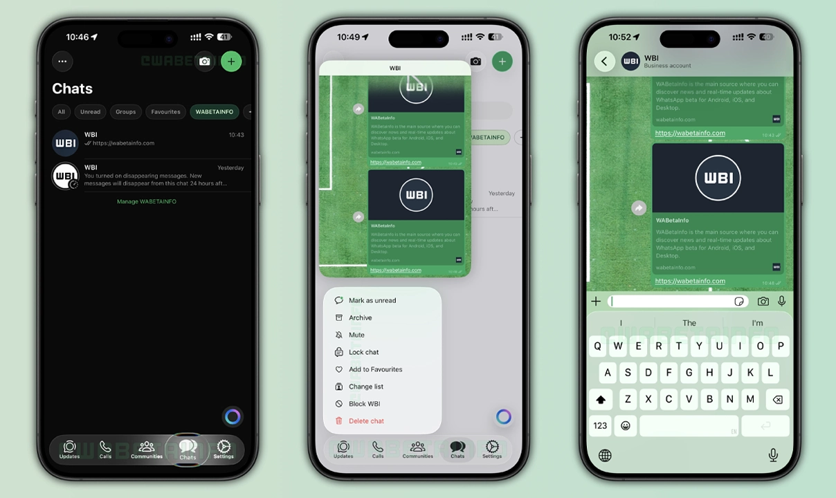 WhatsApp Liquid Glass