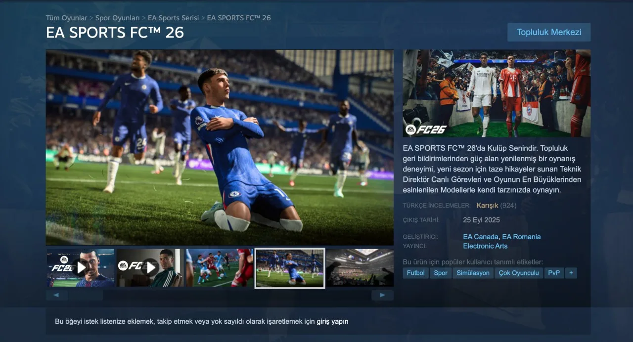 EA FC 26 Stem sayfası