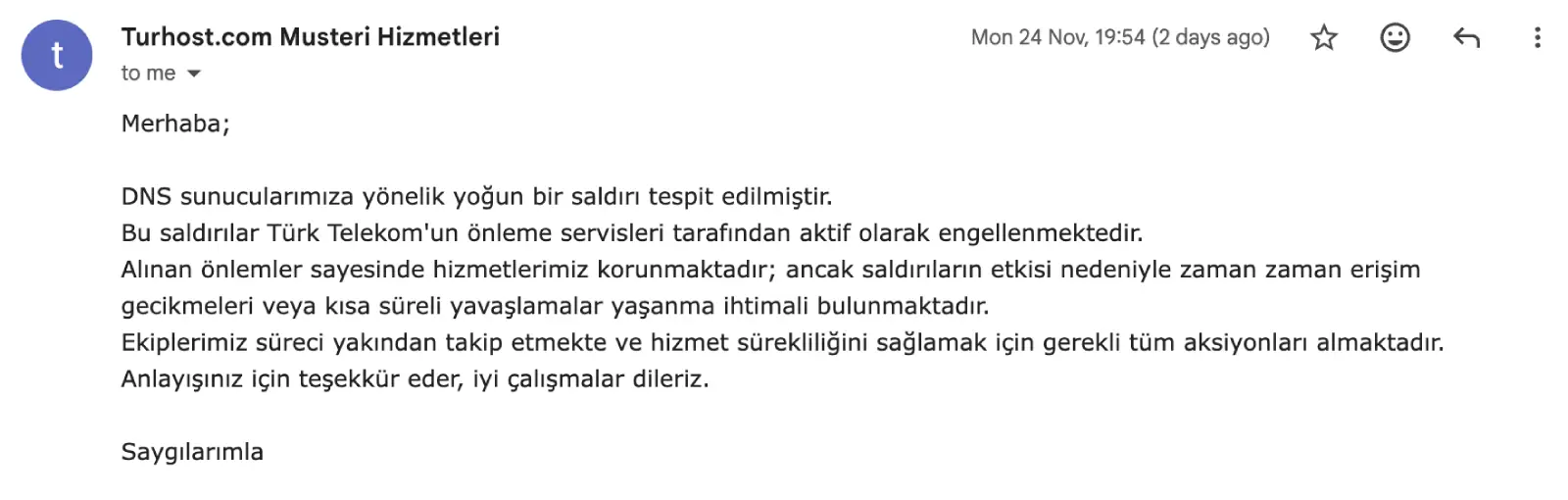 Turhost Erişim Problemi Eposta