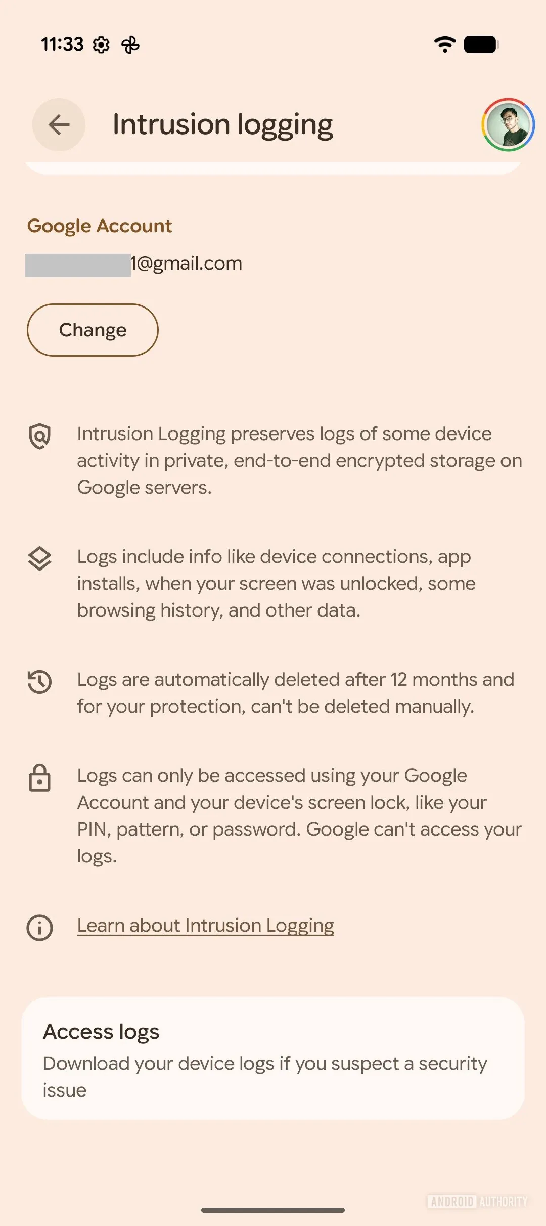 Android 16 izinsiz giriş tespiti