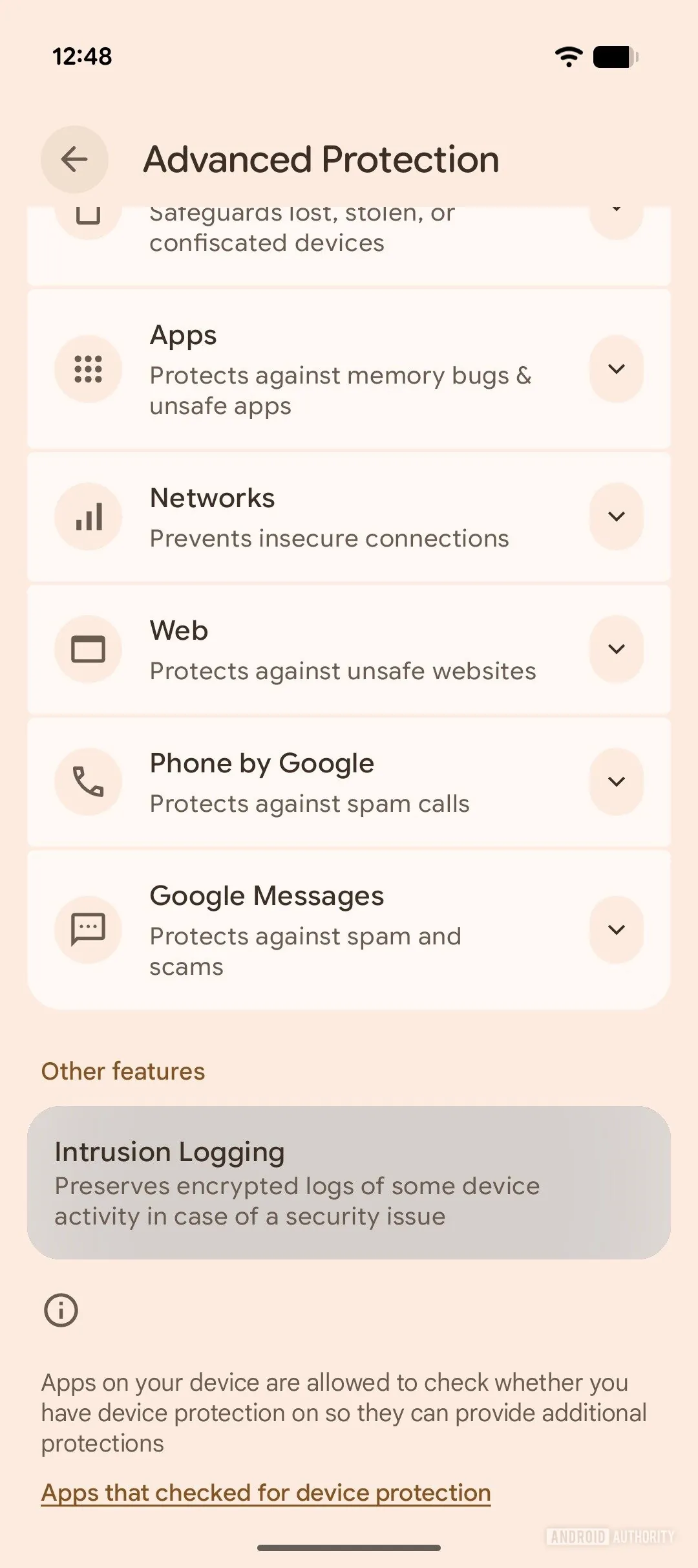 Android 16 izinsiz giriş tespiti