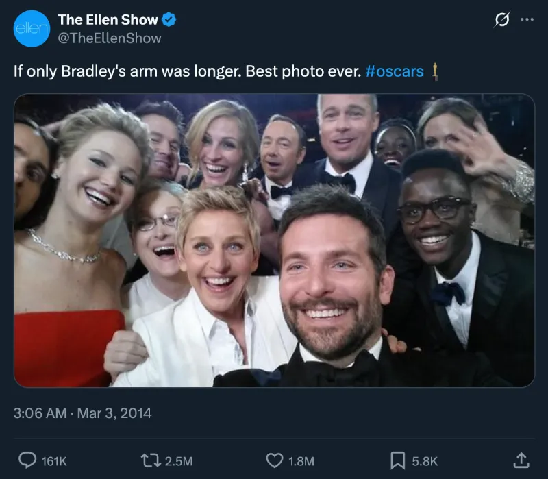 En Fazla Retweet Edilen Tweetler - Ellen DeGeneres