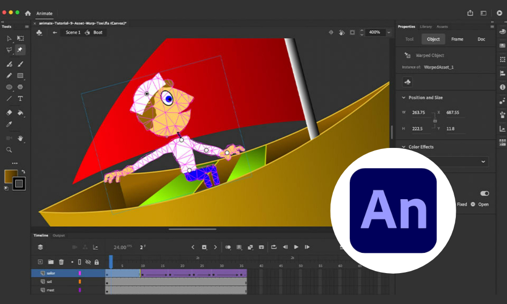Adobe Animate ekran görüntüsü