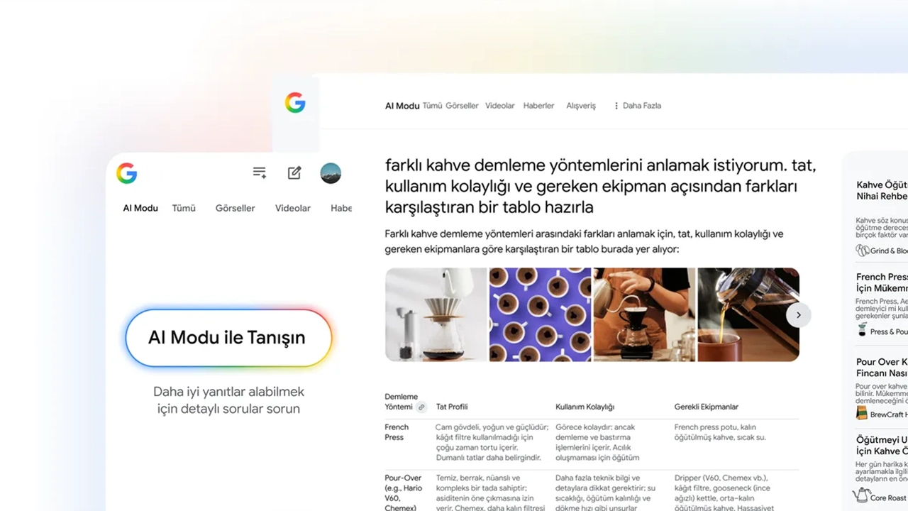 Google AI Modu ve AI Bakışı