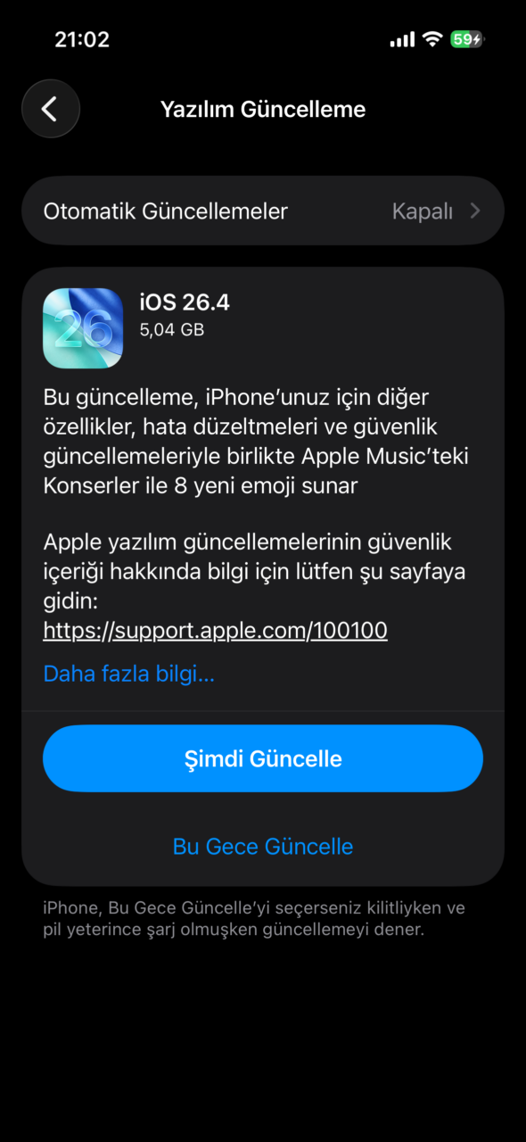 Apple iOS 26.4 güncellemesi