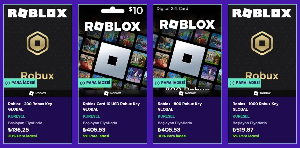 Robux kartı eneba