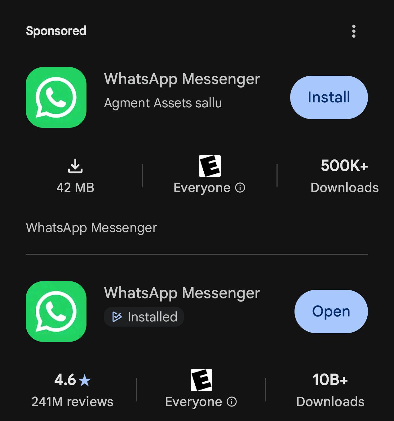 Google Play sahte WhatsApp uygulaması