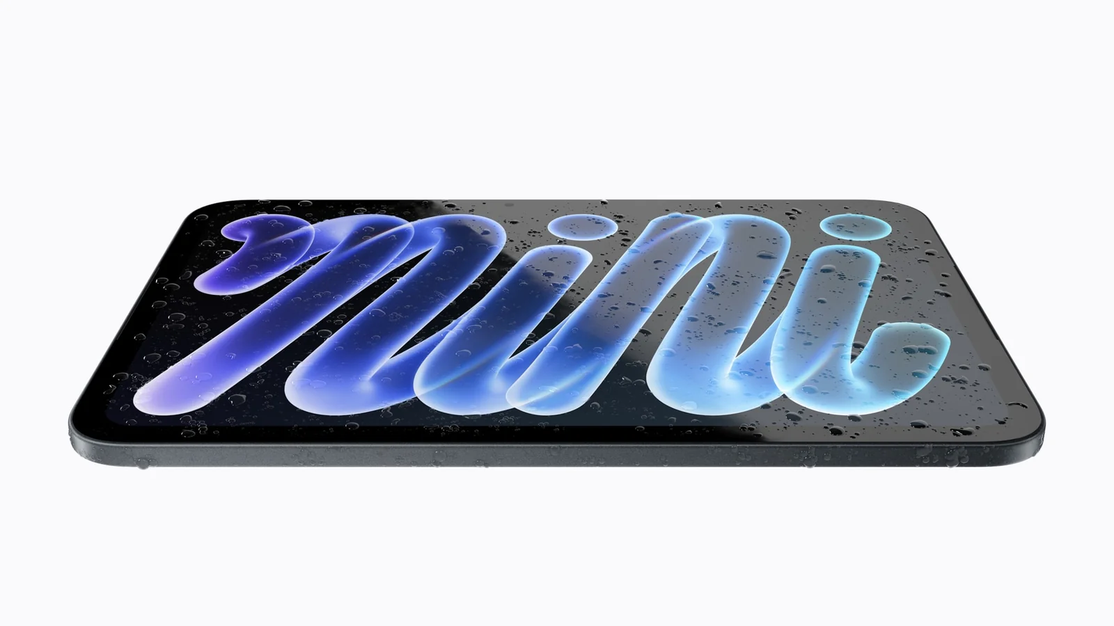 Üzerinde su damlaları bulunan yeni iPad mini