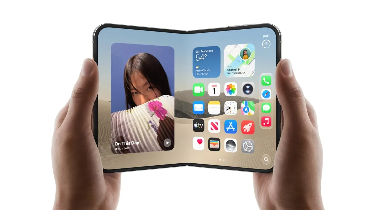 Açık konumdaki iPhone Duo'nun iç ekranı